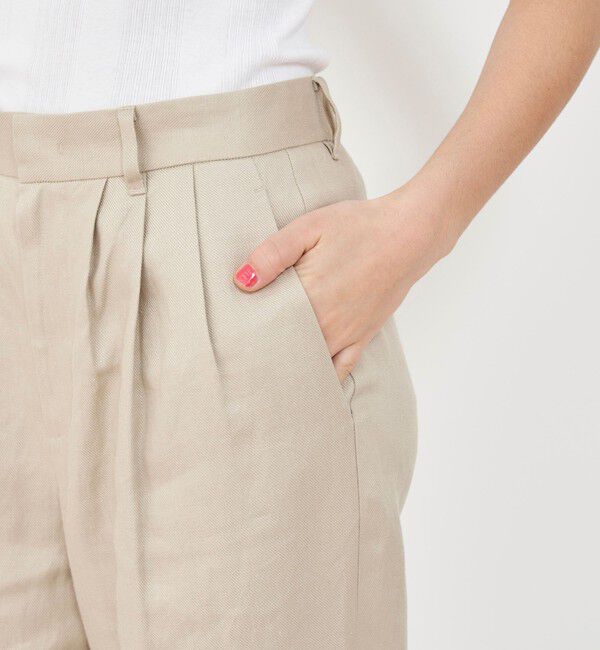 GALERIE VIE「サルファーリネン タックワイドパンツ」|スラックス|