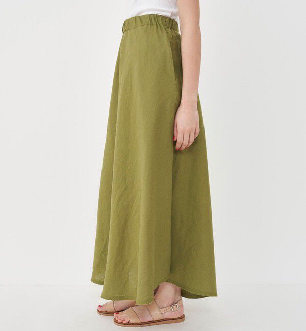 GALERIE VIE「リネンポプリン フレアマキシスカート」|フレア|
