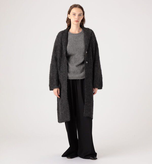 DES PRES「スーリーアルパカロングカーディガン」|テーラードジャケット|