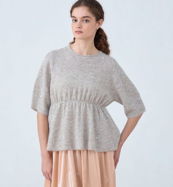 Ballsey「ラメスパンコールモヘヤ ペプラムプルオーバー」|ニット・セーター|