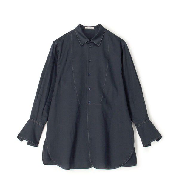 MACPHEE「コットンサティーン チュニックシャツ」|シャツ・ブラウス|69 ネイビー