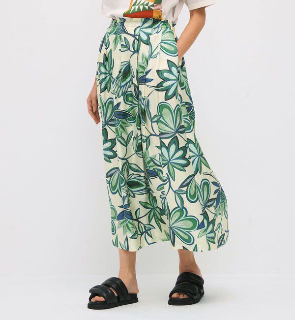 CABaN「シルクツイル COLETTEフラワープリントスカート」|スカート|