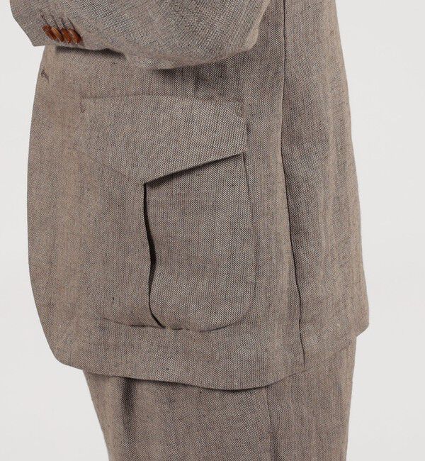 TOMORROWLAND MENS「リネン ヘリンボーン サファリジャケット」|テーラードジャケット|