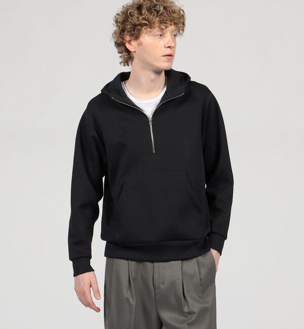 TOMORROWLAND MENS「スビンコットン ダンボール ハーフジップ パーカ」|パーカー|