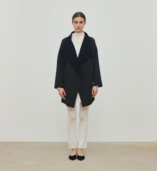 DES PRES「ヘリンボーンダブルフェイス トライアングルカラーコート」|その他|