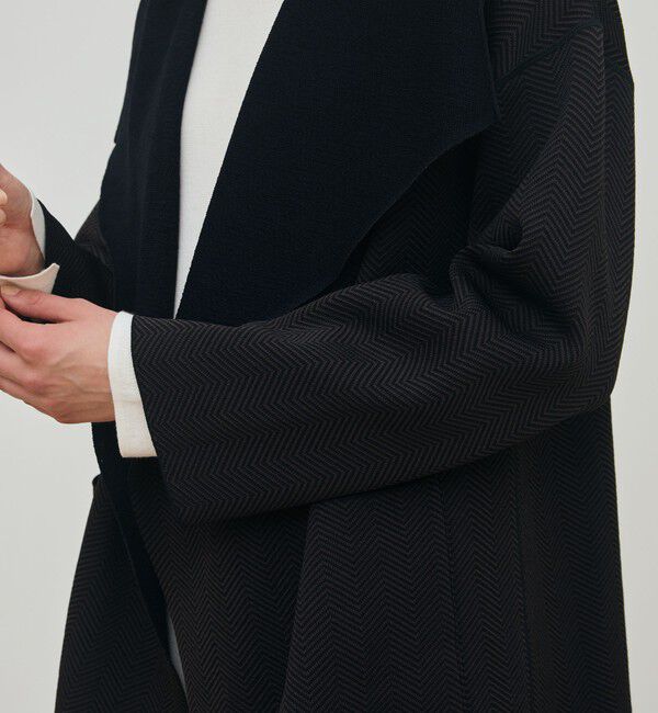 DES PRES「ヘリンボーンダブルフェイス トライアングルカラーコート」|その他|