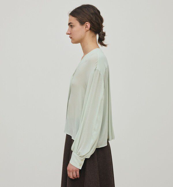 DES PRES「ダブルクレープ Vショートブラウス」|シャツ・ブラウス|
