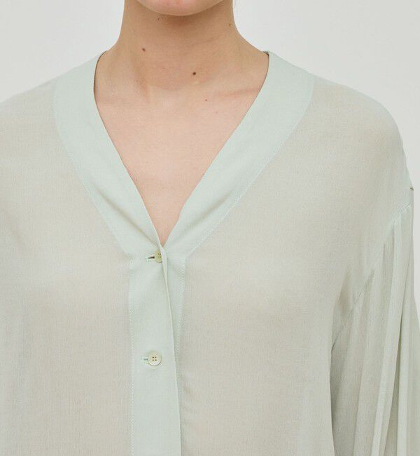 DES PRES「ダブルクレープ Vショートブラウス」|シャツ・ブラウス|