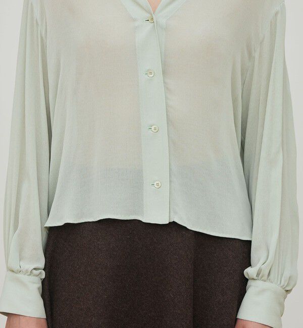 DES PRES「ダブルクレープ Vショートブラウス」|シャツ・ブラウス|