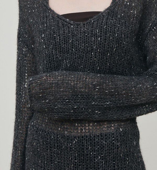 DES PRES「アルパカラメ ショートVネックプルオーバー」|ニット・セーター|