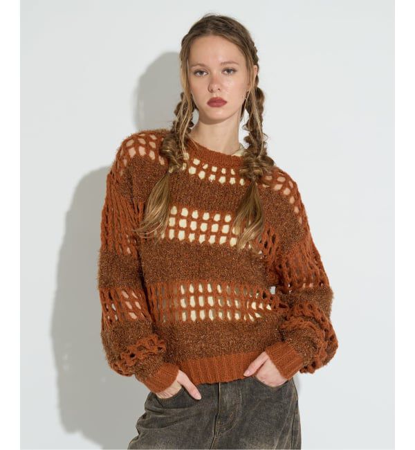 JOINT WORKS「ANNA SUI NYC / アナスイエヌワイシー ラメシャギーニットプルオーバー」|ニット・セーター|ブラウン