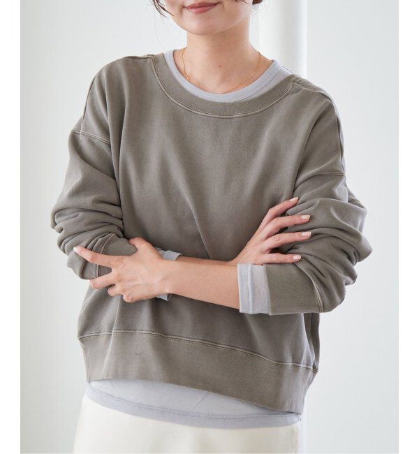 IENA「ピグメントスウェットプルオーバー」|スウェット・ジャージ|グレー