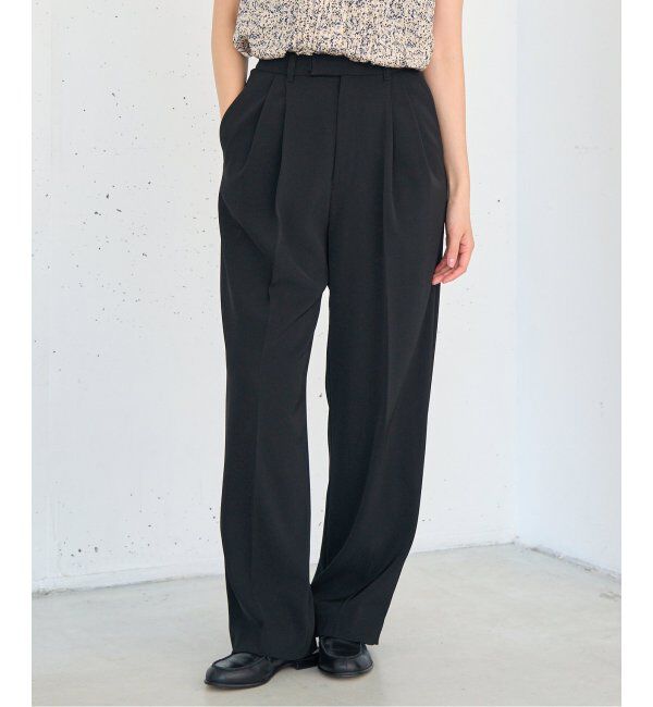 IENA「《追加3》サスペンダーツイルパンツ」|スラックス|ブラック