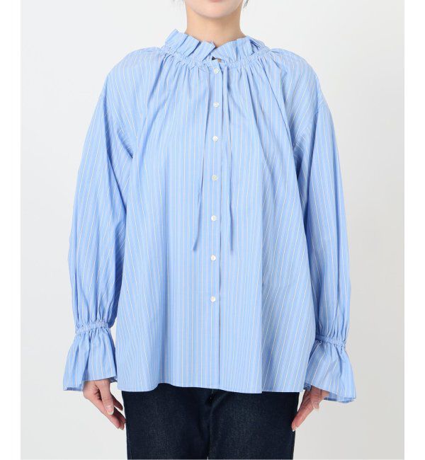 SLOBE IENA「《追加2》タイプライターフリルカラーブラウス」|シャツ・ブラウス|