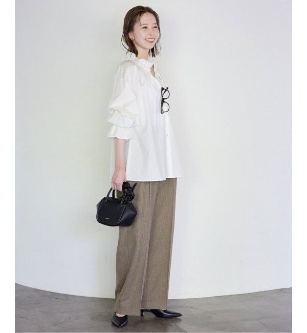 SLOBE IENA「《追加2》タイプライターフリルカラーブラウス」|シャツ・ブラウス|