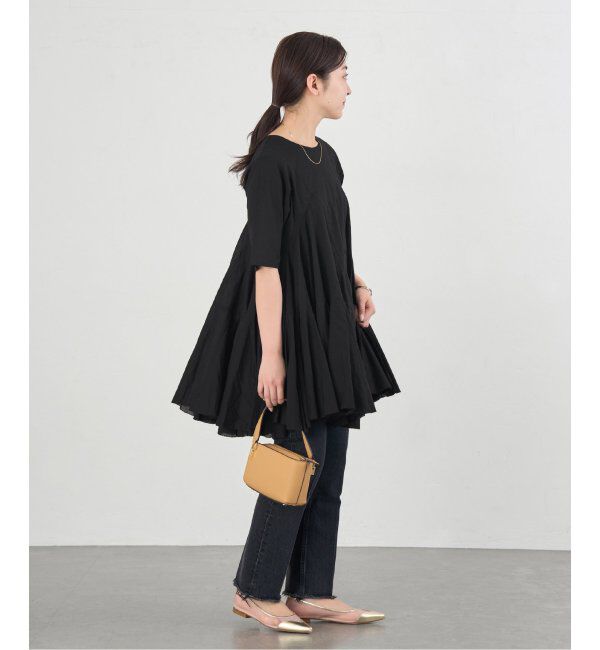 IENA「AAYUSHI/アユーシ ボリュームフレアハーフスリーブワンピース」|ワンピース|