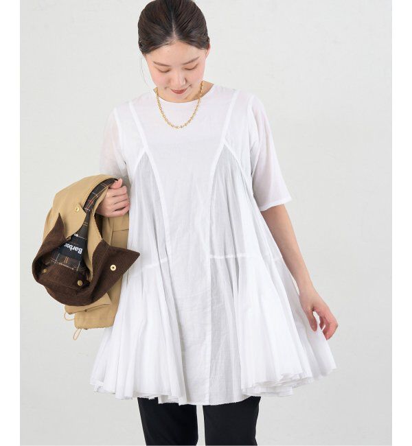 IENA「AAYUSHI/アユーシ ボリュームフレアハーフスリーブワンピース」|ワンピース|