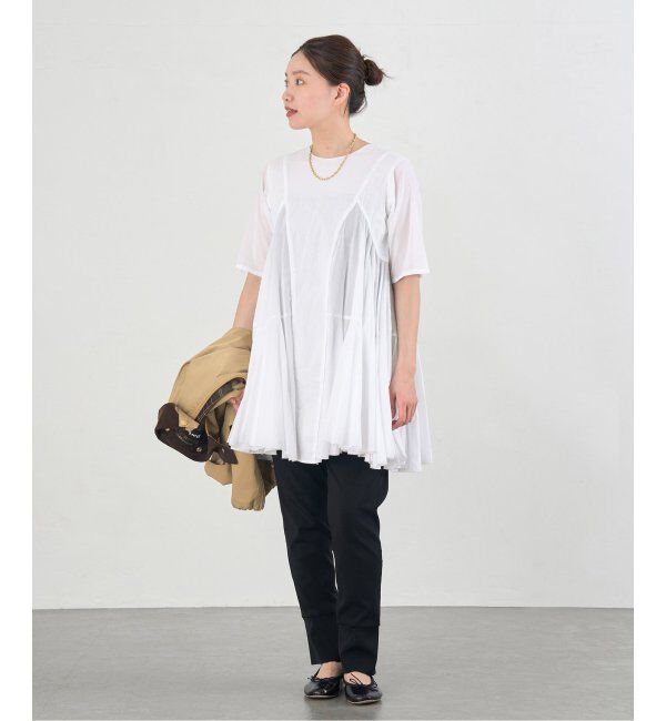 IENA「AAYUSHI/アユーシ ボリュームフレアハーフスリーブワンピース」|ワンピース|