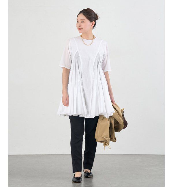 IENA「AAYUSHI/アユーシ ボリュームフレアハーフスリーブワンピース」|ワンピース|