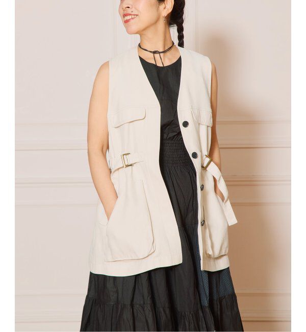 IENA LA BOUCLE「IENA LA BOUCLE ソフトコットンユーティリティベスト」|その他|ホワイト