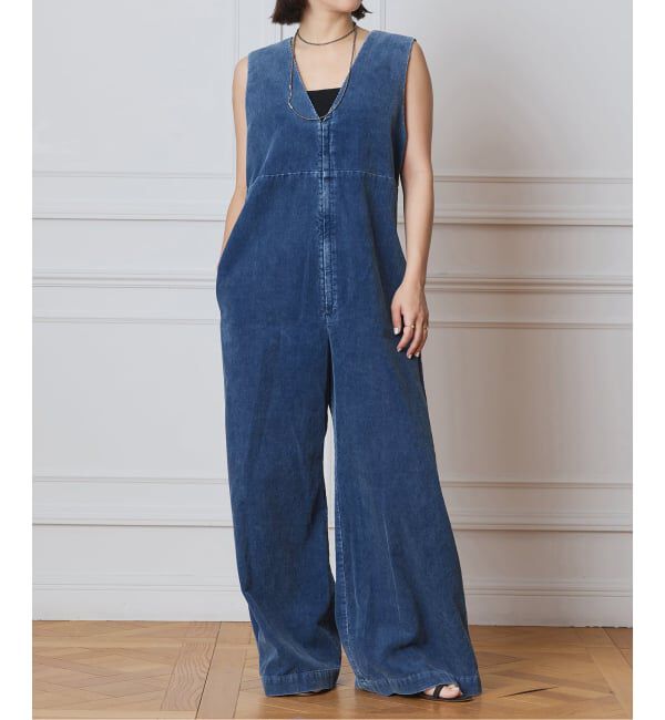 IENA LA BOUCLE「IENA LA BOUCLE インディゴコーデュロイオールインワン」|オールインワン|