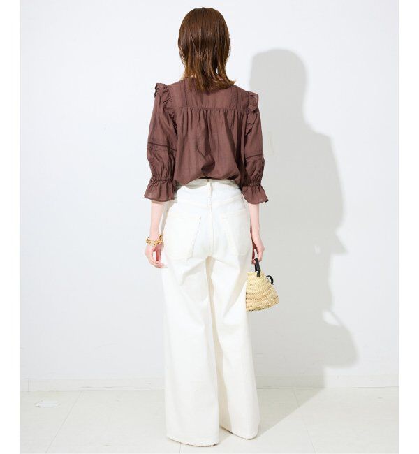 SLOBE IENA「《WEB限定/追加》コットンレーヨンレースブラウス」|シャツ・ブラウス|