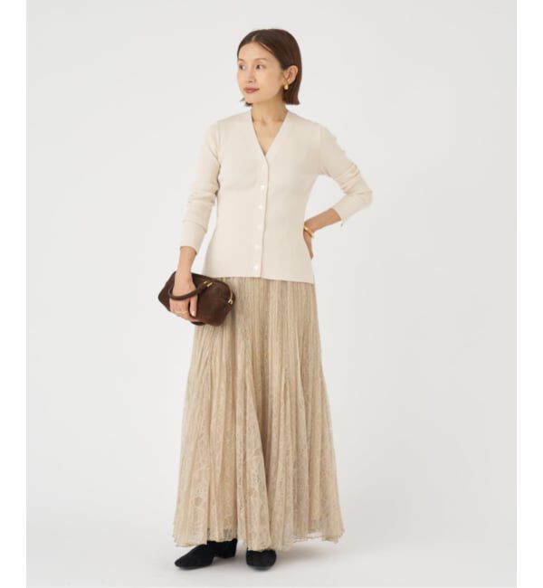 IENA「リブVネックカーディガン」|カーディガン|