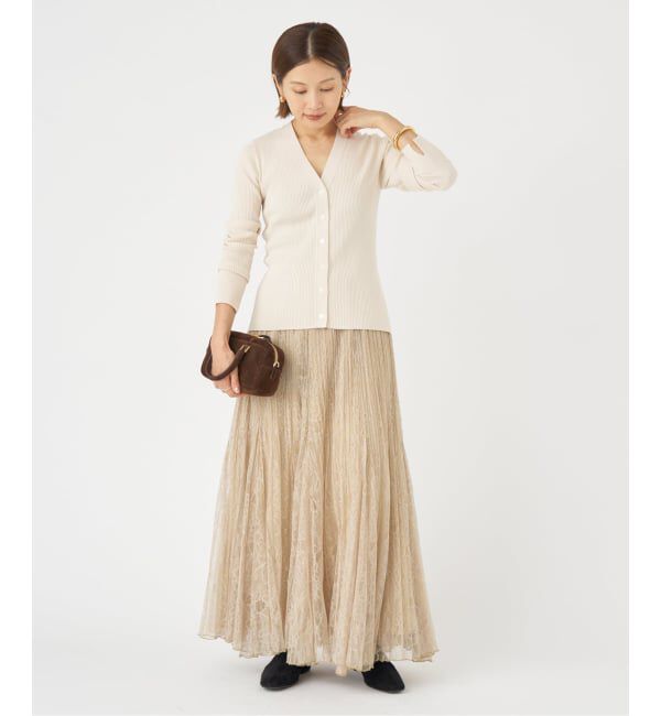 IENA「リブVネックカーディガン」|カーディガン|