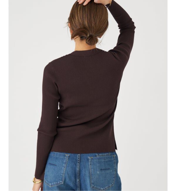 IENA「リブVネックカーディガン」|カーディガン|