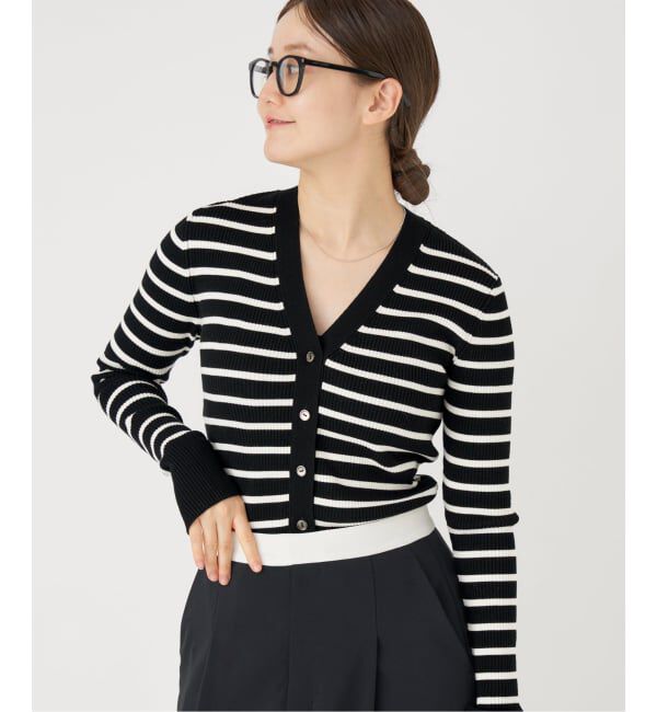 IENA「リブVネックカーディガン」|カーディガン|