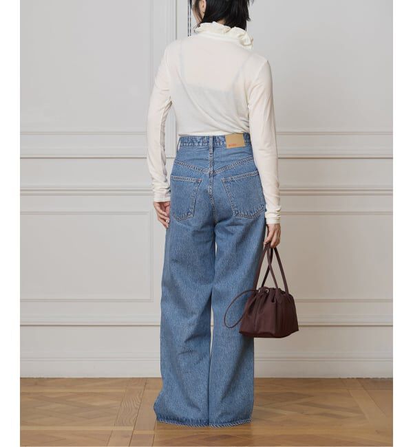 IENA LA BOUCLE「《追加》【WEB限定】IENA LA BOUCLE フリルヘンリーネックカットソー」|Tシャツ・カットソー|