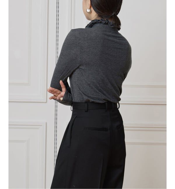 IENA LA BOUCLE「《追加》【WEB限定】IENA LA BOUCLE フリルヘンリーネックカットソー」|Tシャツ・カットソー|