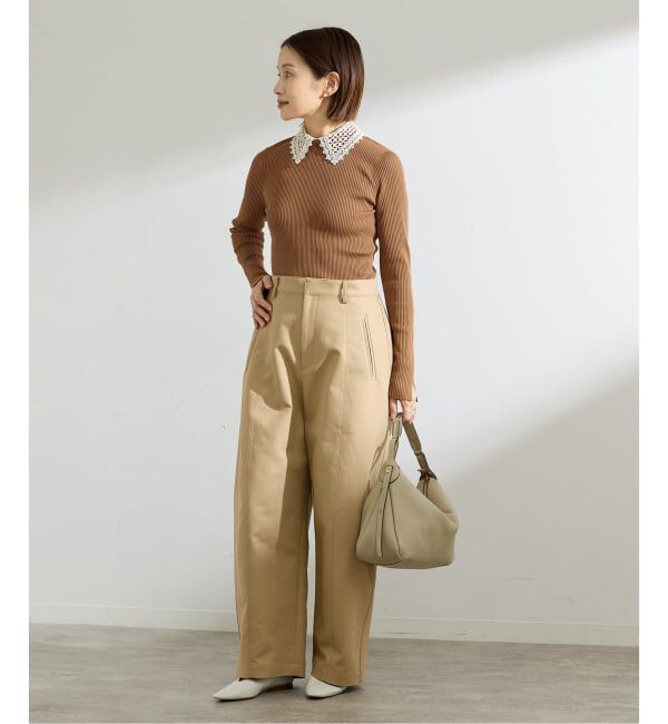 IENA「《追加予約》レース襟 RIBホールガーメントプルオーバー」|ニット・セーター|