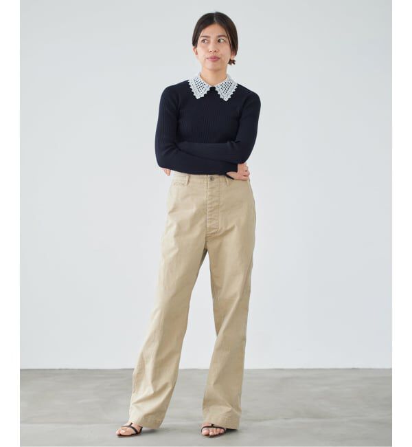 IENA「《追加予約》レース襟 RIBホールガーメントプルオーバー」|ニット・セーター|