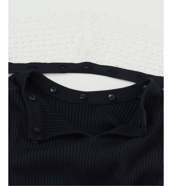 IENA「《追加予約》レース襟 RIBホールガーメントプルオーバー」|ニット・セーター|