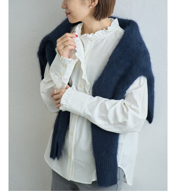 IENA「コットンラッフルフリルブラウス」|シャツ・ブラウス|