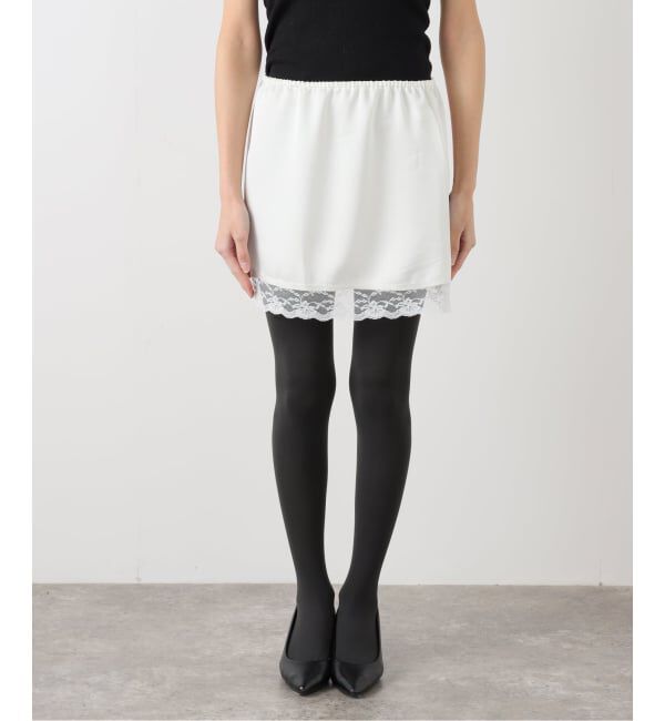 SLOBE IENA「+81BRANCA/ハチイチブランカ SLOBE別注 サテンレーススカート」|スカート|ナチュラル