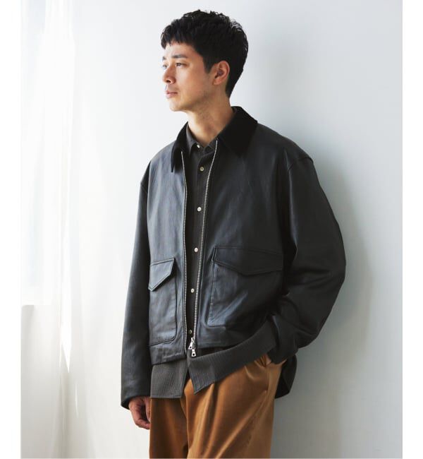 EDIFICE「LA BOUCLE (ラブークル) LAMB LEATHER FLIGHT ジャケット」|ライダースジャケット|ブラック