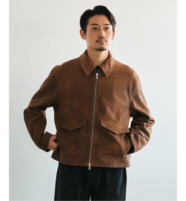 EDIFICE「LA BOUCLE (ラブークル) LAMB LEATHER FLIGHT ジャケット」|ライダースジャケット|