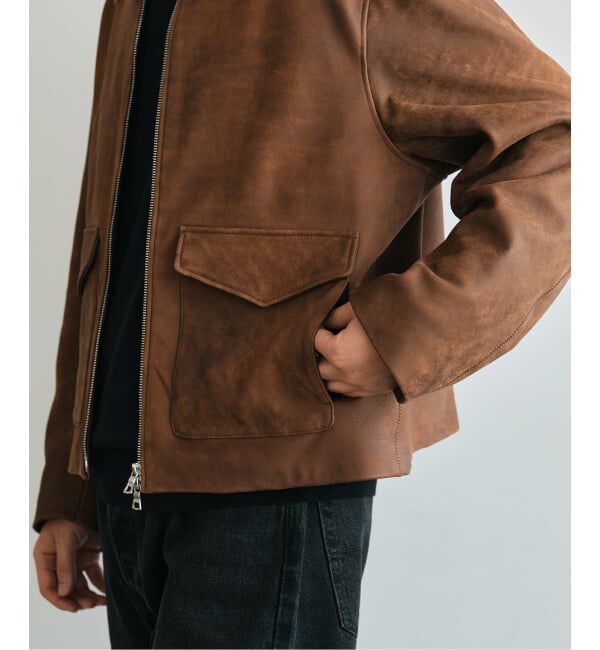 EDIFICE「LA BOUCLE (ラブークル) LAMB LEATHER FLIGHT ジャケット」|ライダースジャケット|