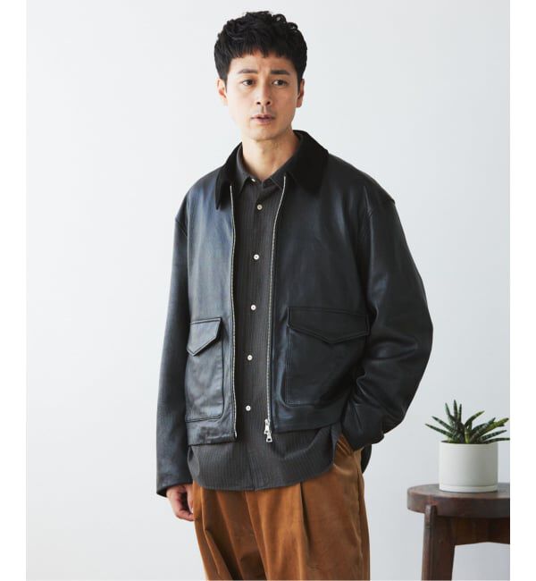 EDIFICE「LA BOUCLE (ラブークル) LAMB LEATHER FLIGHT ジャケット」|ライダースジャケット|