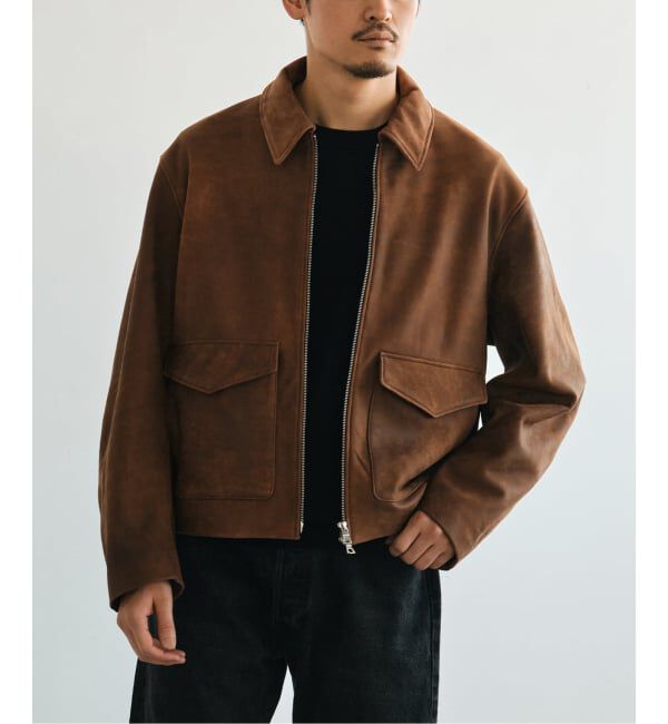 EDIFICE「LA BOUCLE (ラブークル) LAMB LEATHER FLIGHT ジャケット」|ライダースジャケット|ブラウン B