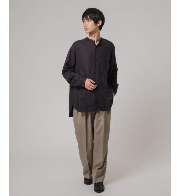 EDIFICE「ETS.MATERIAUX(マテリオ) リネン ファーマー ロングシャツ」|シャツ・ブラウス|