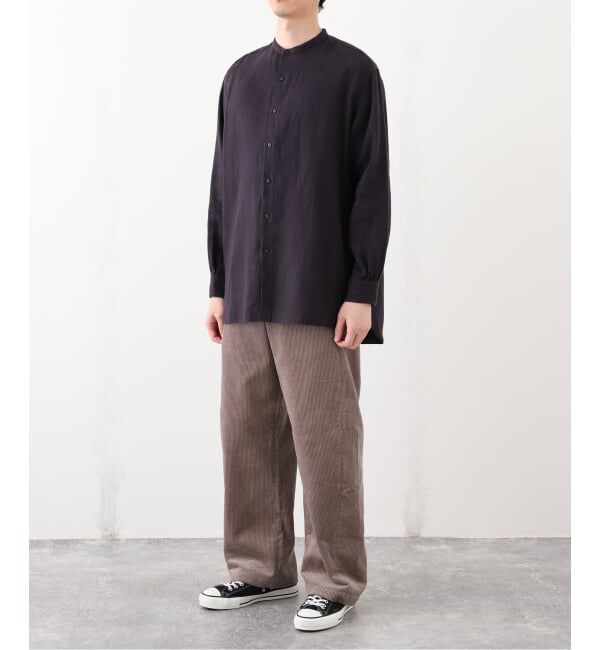 EDIFICE「ETS.MATERIAUX(マテリオ) リネン ファーマー ロングシャツ」|シャツ・ブラウス|