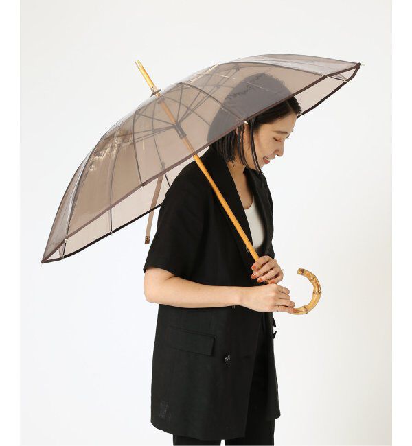 journal standard L'essage「《追加》【TRADITIONAL WEATHERWEAR】CLEAR UMBRELLA BAMBOO：傘」|傘|ブラウン