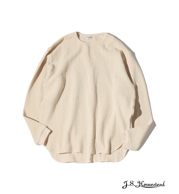 J.S.Homestead「J.S.Homestead /  レノ メッシュ ファブリック ロンT」|Tシャツ・カットソー|ナチュラル