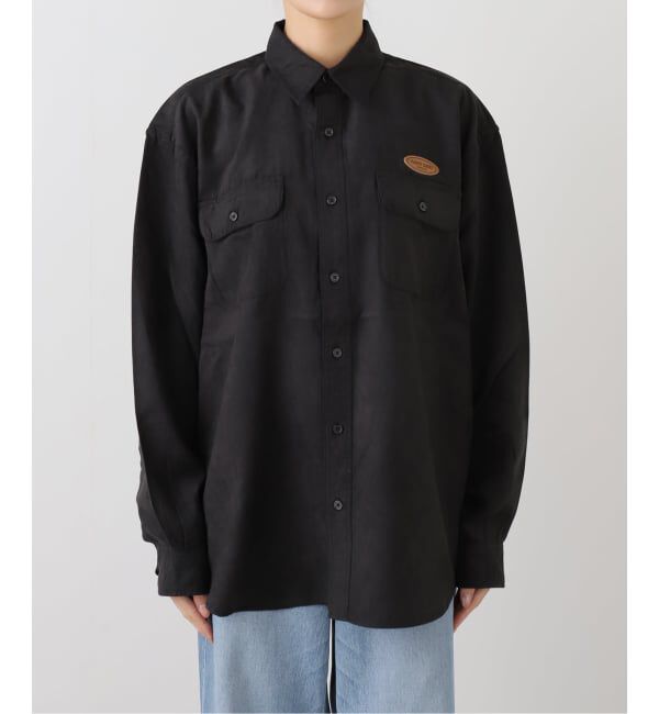 journal standard L'essage「【PARROTT CANVAS/パロットキャンバス】 CPO Shirt-Polyester suede：シャツ」|シャツ・ブラウス|ブラック