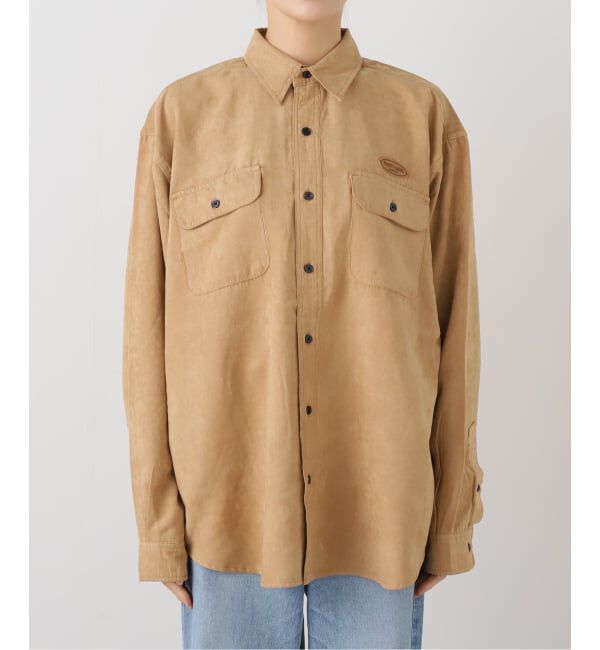 journal standard L'essage「【PARROTT CANVAS/パロットキャンバス】 CPO Shirt-Polyester suede：シャツ」|シャツ・ブラウス|キャメル