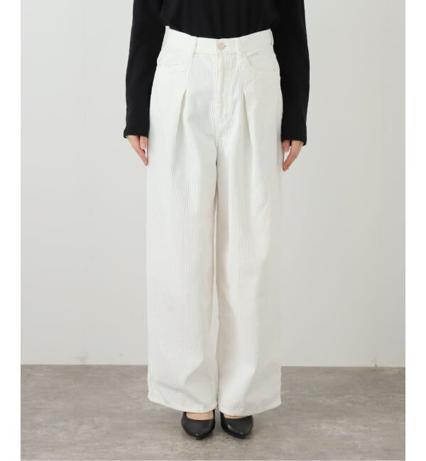 journal standard L'essage「【JANE SMITH】 8W COTTON CORDUROY TUCK5 PANT：パンツ」|スラックス|ホワイト