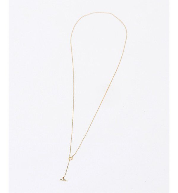 Lilas by Spick&Span「※Tバーダイヤライン50cmネックレスK10」|ネックレス|